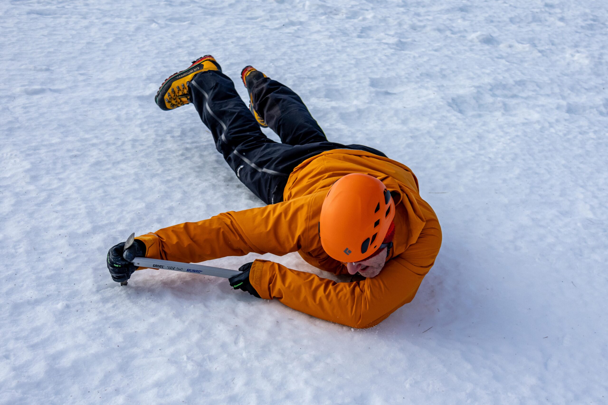 winter mountaineering ice axe arrest