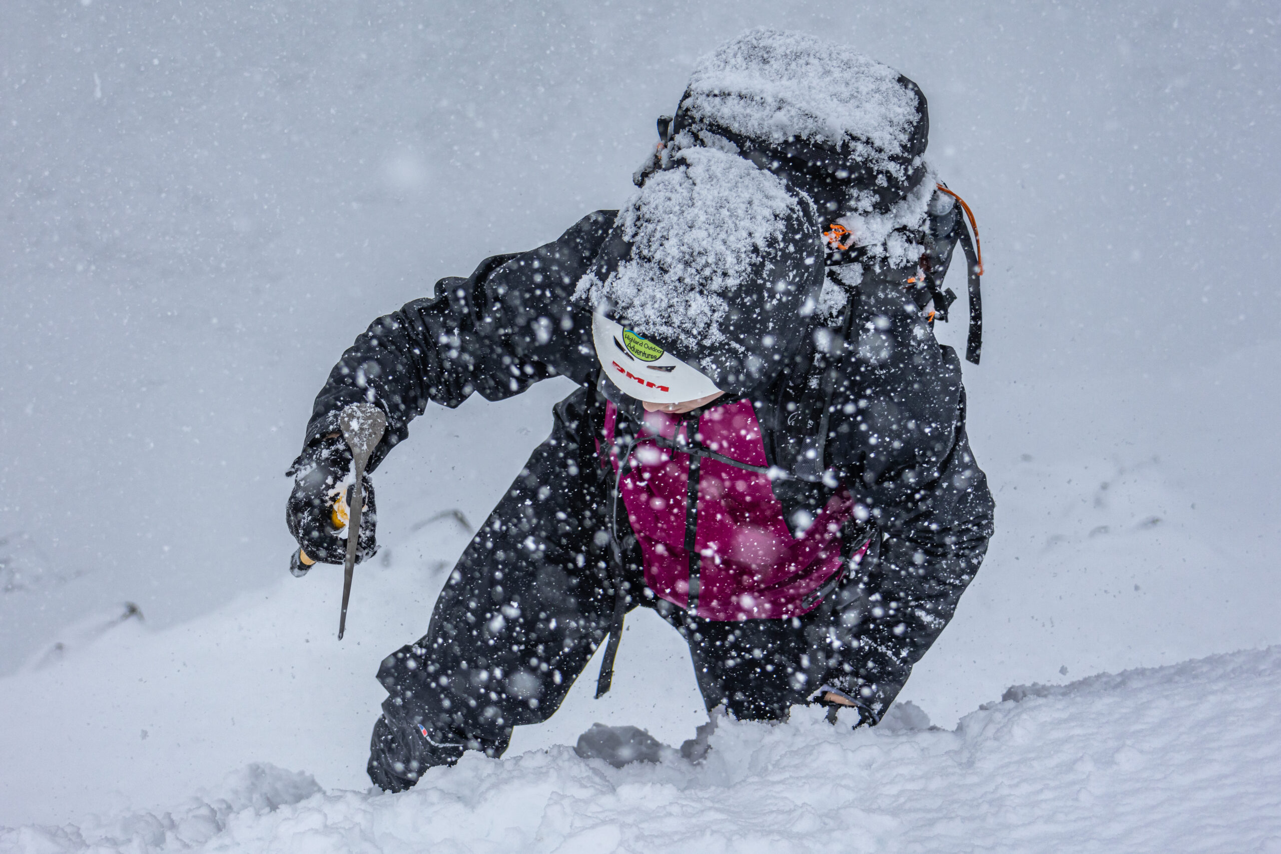 Winter Skills ice axe plunge
