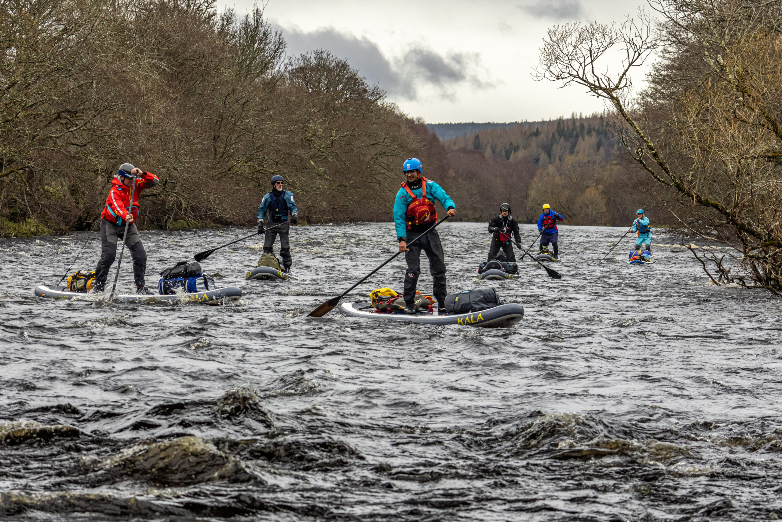 River Spey SUP Descent. group on the river