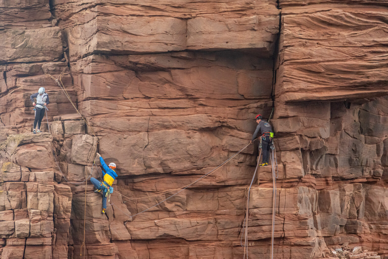 Old Man of Hoy pitch 2 Seastack downclimb