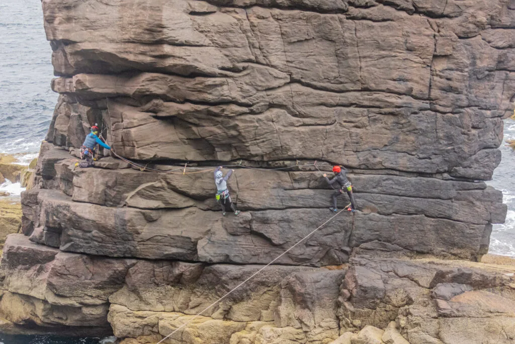 Old Man of Stoer Seastack pitch 1 guided climb