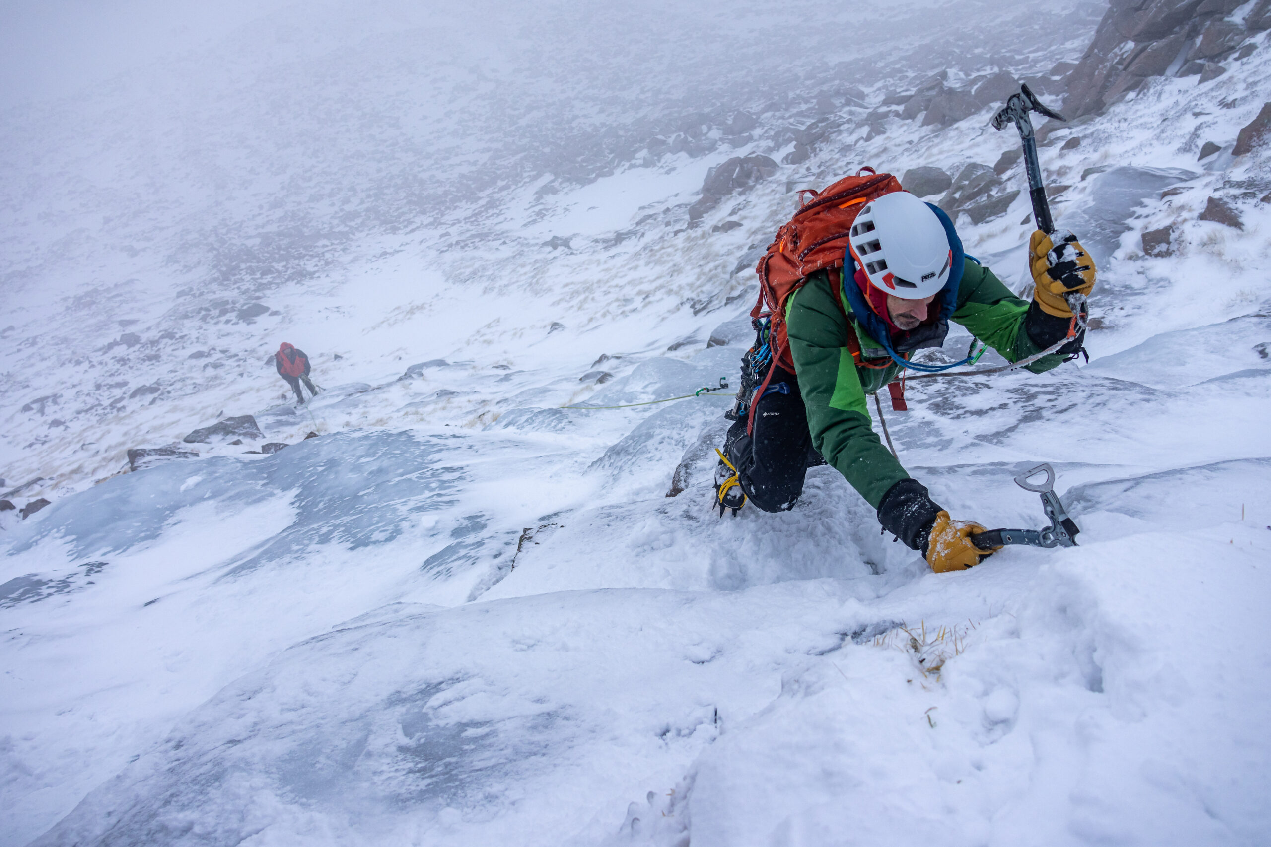 Learn to lead winter climbing course Scotland