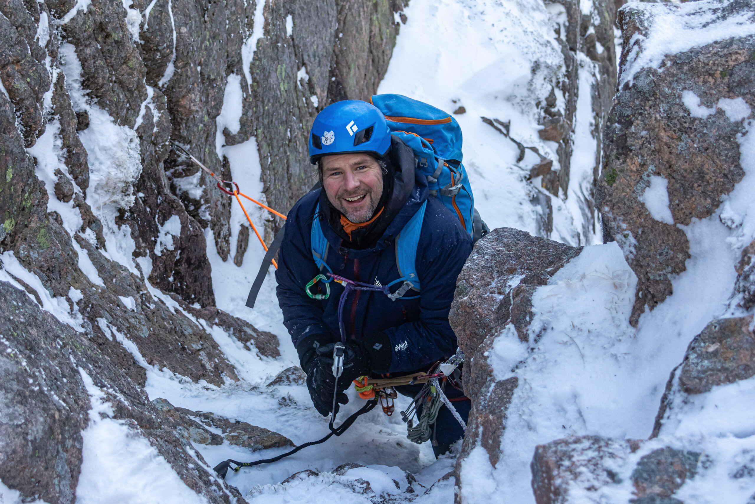 learn to lead winter climbing scotland happy