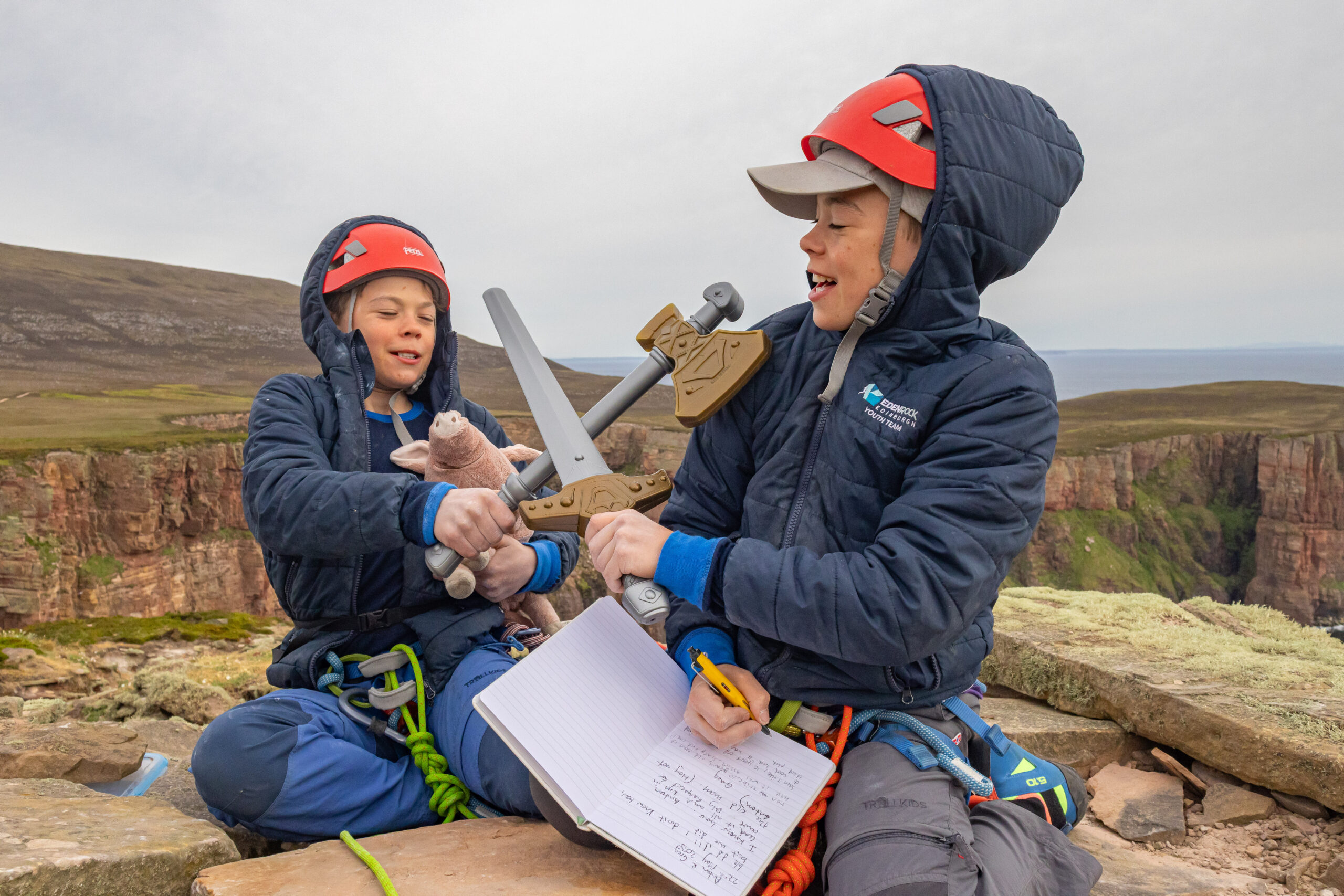 First swordfight on top of the Old Man of Hoy & first stuffed pig to the summit