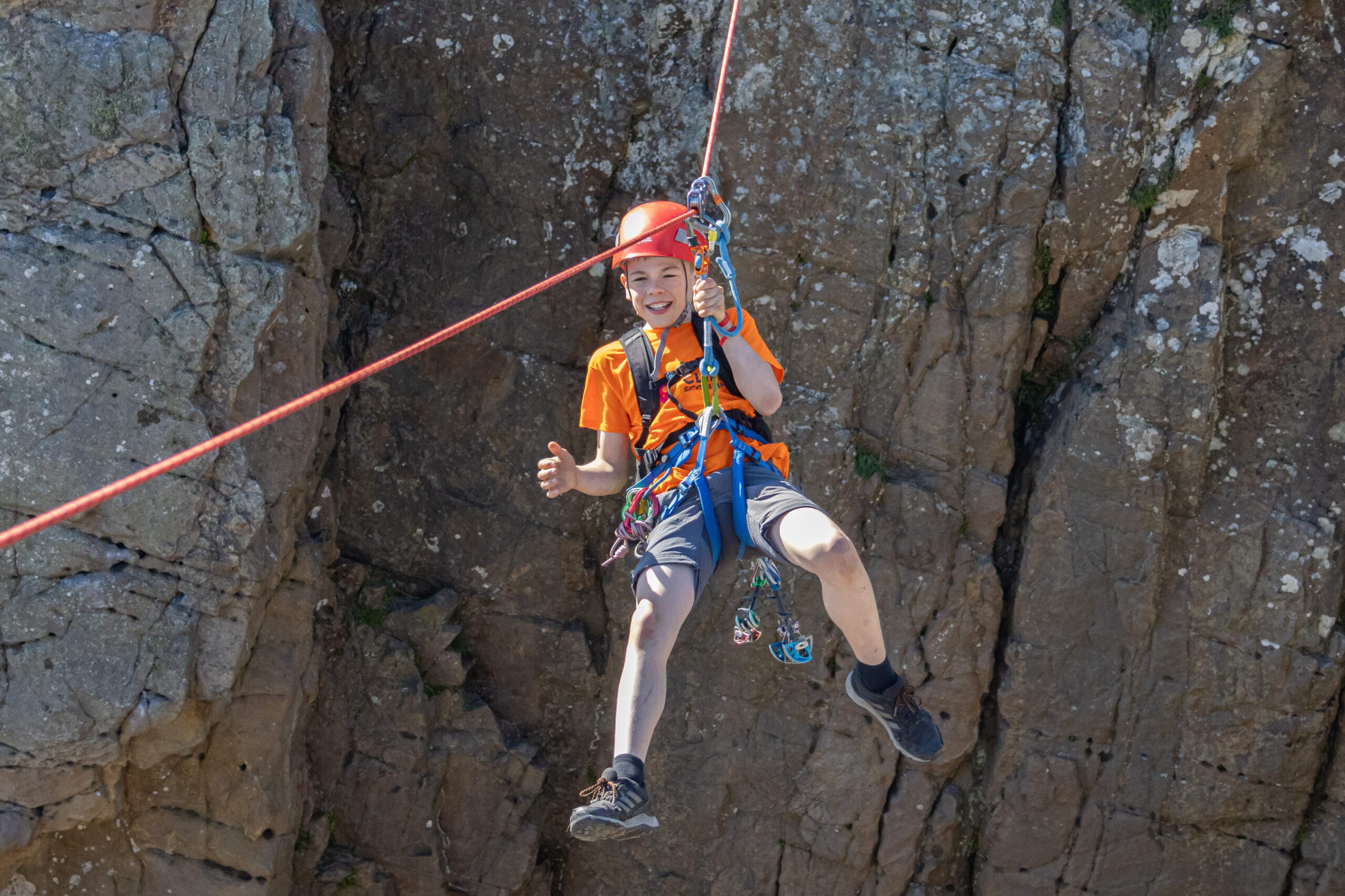 Learning to Tyrolean Traverse